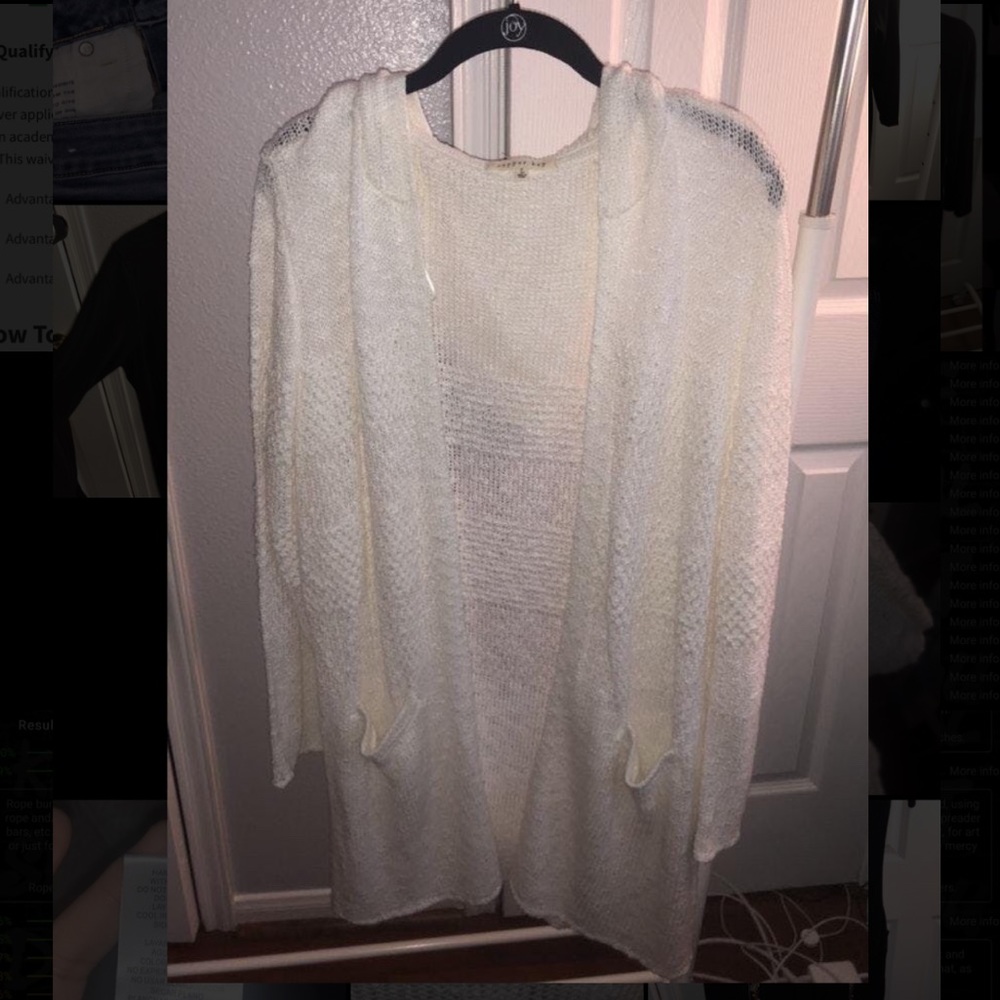 White duster cardigan